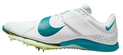 Zoom Elite Long Jump Shoes (Unisex - White/Black-Laser Orange-Hyper Pink) by Nike, White/Bright Spruce-barely Green, 6 UK
