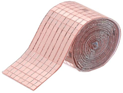 QUARKZMAN 1920 PCS Miroirs En Verre Disco Ball Carreaux Autocollants Mosaïque Miroir Rose Gold 5 x 5mm Pour Disco Ball, DIY Craft, Décoration KTV 1 Feuille