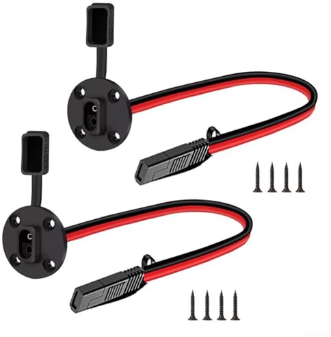 Besttoolifes SAE-Stecker, Steckdose, Seitenwandanschluss, 12 AWG-Kabel, wetterfestes Kabel, Schnellverbindung, Panelmontage, Unterputzadapter für Solargenerator, Batterieladegerät