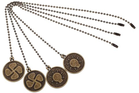 jojofuny 2sets Ceiling Fan Pull Chain Retro Design Chain for Chandelier Fan Decor Easy Install