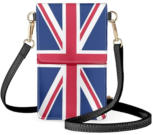 NETILGEN Handytasche für Damen und Mädchen, Touch-Handytasche, Crossbody-Tasche, Kartenhalter, Geldbörse, Geldbörse, union jack