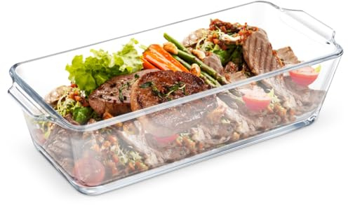 Didiseaon Glass Baking Dish Heat-Resistant Rectangular Loaf Pan for Bread Casseroles and Cooking Oven Dish Dishwasher Safe 9.06 X 3.94 X 2.56 in