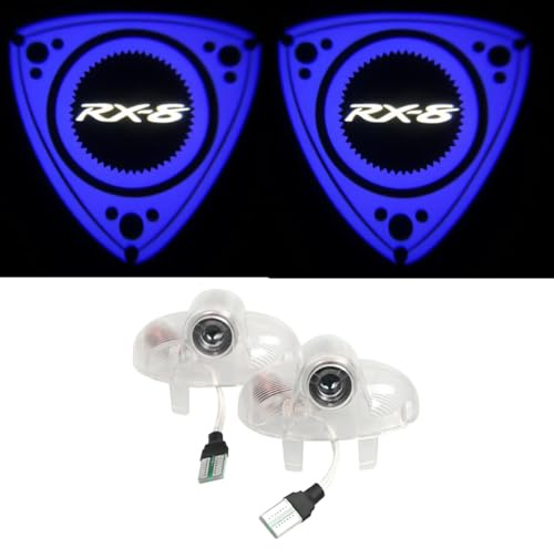 Duleutgnu 2 Stück Autotür Projektor Türbeleuchtung Logo Leuchten KFZ Türen Einstiegsbeleuchtung LED Willkommen Emblem Projektion 3D Türlicht (Blau R, Blau R Glaslinse)