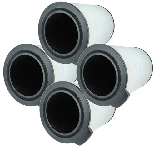 vhbw 4X Aktivkohlefilter kompatibel mit Bosch Air 6000 Luftreiniger - H13 Luftfilter Schwarz Weiß