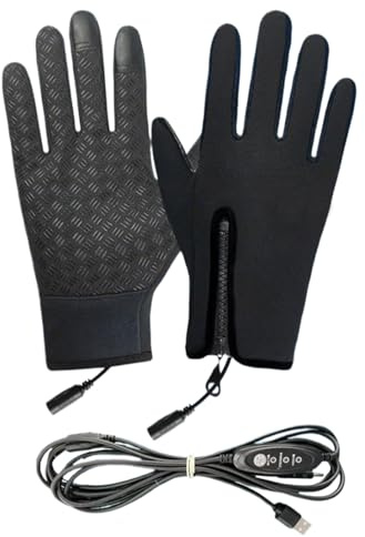 Heated Gloves for Women Windproof Rechargeable Mittens | USB Heated Winter Biking Warm Gloves for Men Women Outdoor Motorcycle Bike Scooter Cycling Riding Ski Hiking Camping