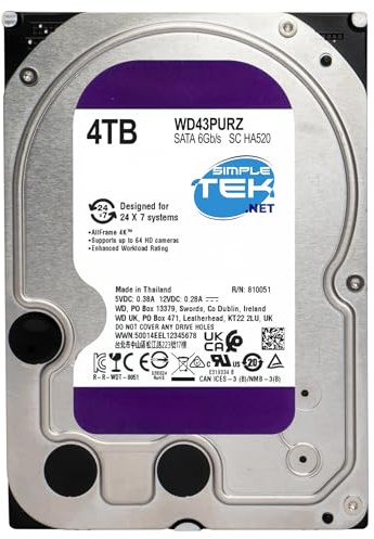 SIMPLETEK - 4TB (4000GB) 3.5 inch SATA III Internal Hard Drive for Server, Data Center and Video Surveillance