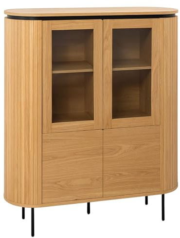 Riess Ambiente Modernes Highboard Atelier - 140cm - Natur - Kommode im Eichen-Design schwarz Metall sechs Fächer