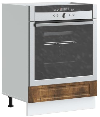 Keeushr Herdumbauschrank Porto Räuchereiche Holzwerkstoff mit Küchenunterschrank und Küchenstauraum für Backofen und Mikrowelle