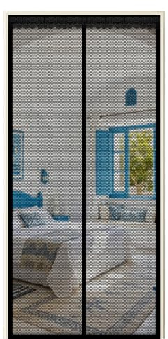 Zanzariera Magnetica 65 x 300 cm Anti Zanzare Insetti, Chiusura Automatica Zanzariera con Magneti con Calamita per Porte Finestre Scorrevole, Nero