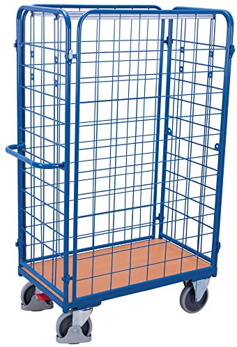 Paket Vierwandwagen hoch RAL5010 Enzianblau Paketwagen Gitterwagen Vierwandwagen