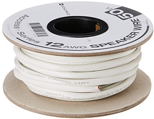 Monoprice 102816 Lautsprecherkabel, 12 AWG, CL2, sauerstofffrei, reines Kupfer, 15,2 m
