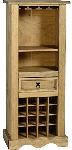 Pine Wine Rack Solid Mexican Pine Shelving Storage Cabinet Corona Living Room Home Bar