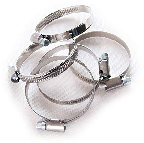 10 Stück Edelstahl Schlauchschellen W2, Spannbereich 40 bis 60 mm, Bandbreite 9 mm, DIN 3017, Industriequalität, mit Schneckengewinde,
