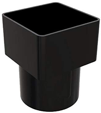 FreeFlow Black Square to Round Downpipe Adaptor Connector, Rain Water Systems