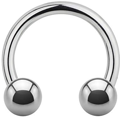 Treuheld Piercing Hufeisen - Stahl - Silber - 1.2mm [08.] - 1.2 x 9 mm (Kugeln: 3mm)