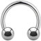 Piercing Hufeisen - Stahl - Silber - 1.2mm [08.] - 1.2 x 9 mm (Kugeln: 3mm)