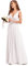Ever-Pretty Robe de Soirée Longue Femme pour Mariage Décolleté en V en Mousseline de Soie Blanche 44