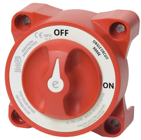 Blue Sea Systems 9004e e-Series Battery Switch, ON/Off AFD, Red