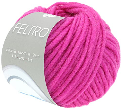 LANA GROSSA Feltro | Filzgarn für Kreativhandwerk, vielseitig, hochwertige Wolle zum Nass- und Trockenfilzen | Handstrickgarn aus 100% Schurwolle | 50g Wolle zum Stricken & Häkeln | 50m FB 38