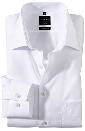 OLYMP Herren Oberhemd Langarm Luxor,Uni,modern fit,New Kent,Weiß 00,41