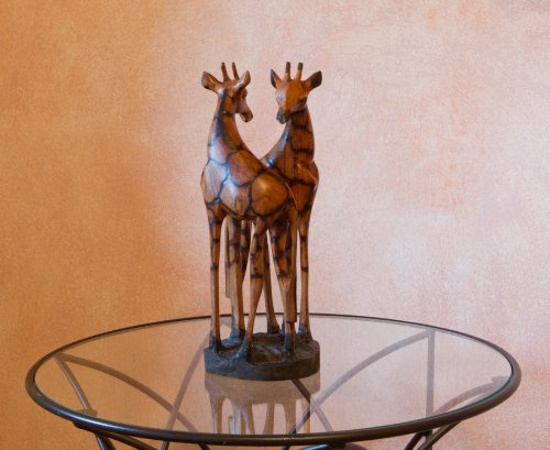 Giraffenpaar Etana 32 cm Holzgiraffe Holz Giraffe Figur Holzfigur