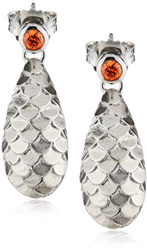 caï women Damen-Ohrstecker 925 Sterling Silber rhodiniert Zirkonia orange