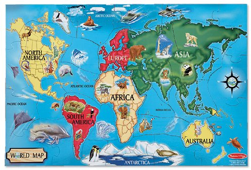 Melissa & Doug Weltkartenbodenpuzzle - FSC zertifizierte