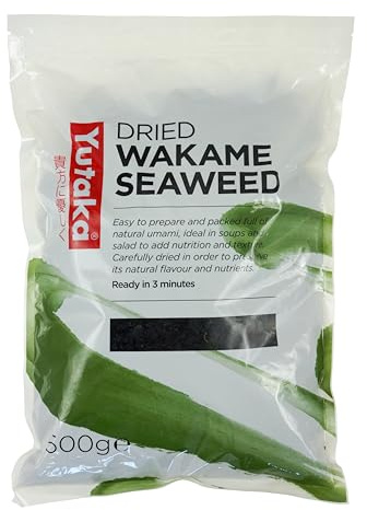 Yutaka Dried Wakame Seaweed 500g (Pack of 5) | Natural Sea Vegetable | Rich in Umami & Iodine | Quick Rehydration for Soups, Salads, Ramen & Sushi