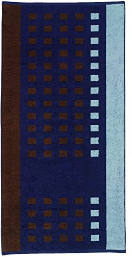 Kela Badetuch Montana 70x140cm aus Baumwolle in blau/braun/hellblau, 140 x 70 x 0.8 cm