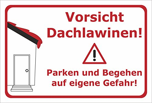 Melis-Folienwerkstatt Schild Vorsicht Dachlawinen - 30x20cm - Bohrlöcher - 3mm Aluverbund – 20 VAR S00018-023-E