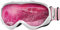OutdoorMaster Kids Ski Goggles - Helmet Compatible Snow Goggles for Boys & Girls with 100% UV Protection (White-Pink Frame + VLT 46% Pink Lens)