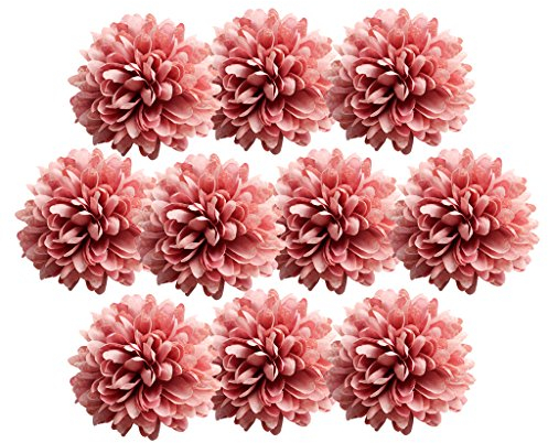 Gazechimp 10 Stück Künstliche Seide Rosen Blütenköpfe Blumenknopf Hochzeit Zimmer Deko - Chrysantheme rosa, wie beschrieben
