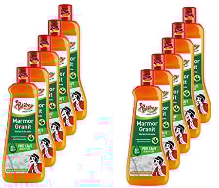 POLIBOY Marmor Granit Pflege - Imprägnierendes Pflegemittel für Naturstein - Glanzpolitur mit Schutzwirkung - 10x 500 ml - Made in Germany
