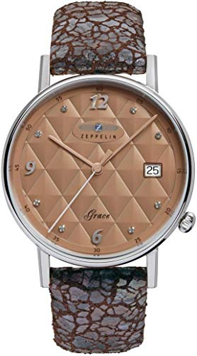 Zeppelin Damenuhr Serie Grace Lady ETA Quarz Datum Lederband 7441-5