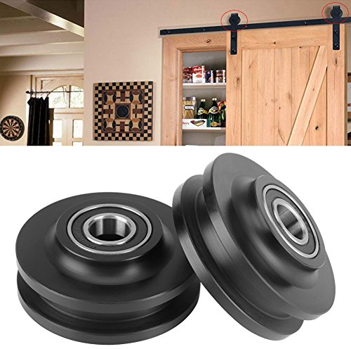 2Pcs Schiebetürbeschlag Schiebetür Türbeschlag Schiebe Barn Door Wheel Schrank Hardware Kleiderbügel Roller Cabinet Fenster Pulley Heimnutzung Schiebetürsystem
