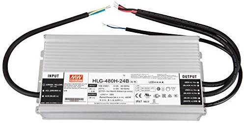 HLG-480H-24B LED Netzteil Trafo Mean Well HLG-480H-24B SNT 24V/DC/0-20 A/ 480W IP67 LED Transformator für LED Beleuchtung