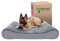 Furhaven XXL Memory Foam Hundebett Ultra Plüsch Kunstfell & Wildleder Luxe Liege mit abnehmbarem, waschbarem Bezug – Grau, Jumbo Plus (XXL)