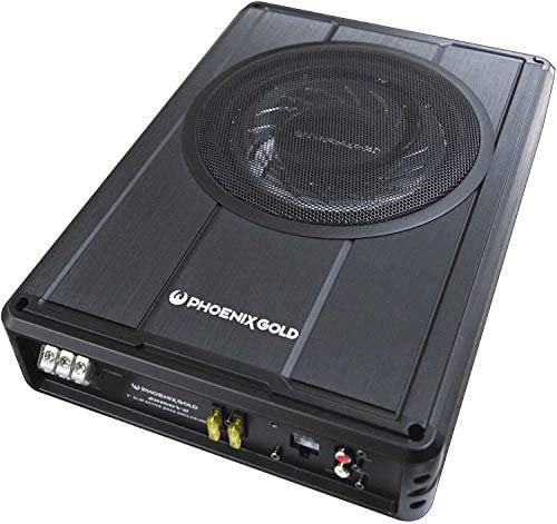 Phoenix Gold Car Speakers - Z Series - Underseat Subwoofer Amplified Bass Box 10 subwoofer 150 Watts, Includes Remote Bass Controller - 20-150Hz - Pulse width modulated MOSFET power supply