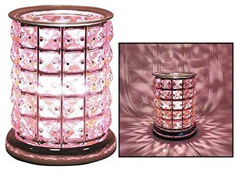 Electric Wax Burner Melt Warmer Lamp with Touch Control - Pink Crystal - 17cm