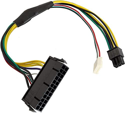 Longdex Câble adaptateur d'alimentation ATX PSU 24 broches vers 6 broches 18 AWG pour cartes mères HP Z230 Z220 SFF 30 cm