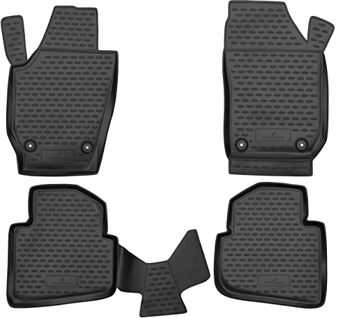 WALSER XTR Gummi Fussmatten Auto für Skoda Roomster (5J) 2006-2015, 100% passgenaue Auto Fußmatten, robuste Universal Fußmatte Auto, Gummimatten Auto, Auto Fussmatten Gummi