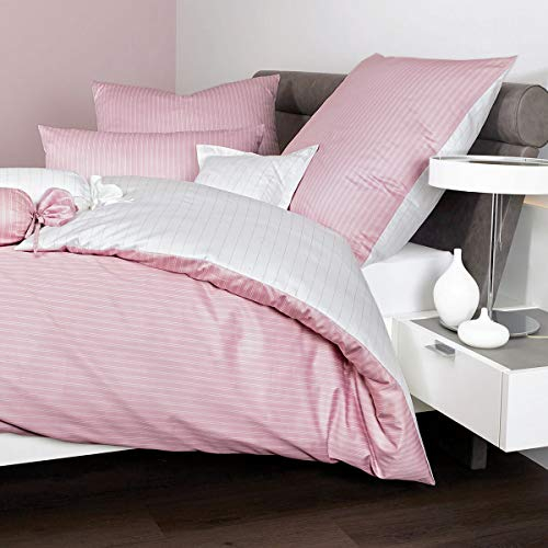 Janine Design Mako-Satin Bettwäsche modern Classic kreiderose Nackenrollenbezug 15x40 cm Nadelstreifen