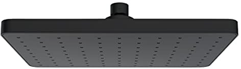 WENKO Automatic Clean Regenduschkopf, Anti-Kalk Funktion, eckiger Brausekopf mit automatischem Reinigungssystem, belebende Regenwasserdusche, Duschbrause 25 x 17 cm im Industrie-Flair, ABS Schwarz