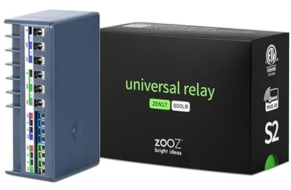 Zooz Z-Wave Long Range Relay ZEN17 800LR for Awnings, Garage Doors, Sprinklers, and more | 2 x NO-C-NC Relays (20A, 10A) | Hub Required (Compatible with Z-Box, Home Assistant, and Hubitat)