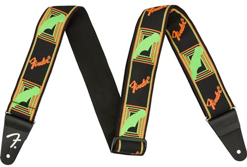 Fender® Neon Monogram Strap, green/ornage