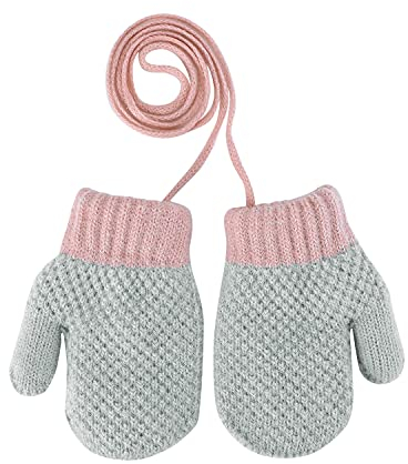 Babyhandschuhe Fäustlinge Handschuhe Winterhandschuhe Mädchen Jungen Fausthandschuhe Winter Warm Kinderhandschuhe Plüschfutter Dick Wollhandschuhe Verdickt Strickhandschuhe für 2-4 Jahre Kinder