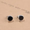 ACLCSHM Creolen Silber 925,Vintage Charmante Einfache Runde Sterling Silber Ohrstecker Mit Schwarzem Onyx Naturstein Ethnischen Schmuck Thanksgiving Mutter Frau Freundin