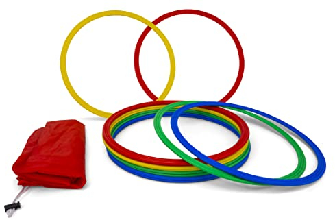 HAEST 12 Bunte Gymnastikringe im Set - Rot - Blau - Gelb - Grün - Ringe - Fitness & Koordination - Training