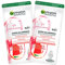 2 x Garnier SkinActive Hyaluronsäure-Maske aus Stoff, straffend, Anti-Aging, erfrischender Effekt mit Wassermelonen-Extrakt, 2 Packungen mit 1 Behandlung