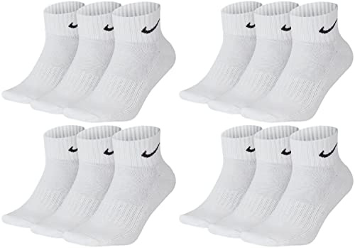 Nike Socken Herren Damen 6 Paar One Quater Socks Kurze Socke Knöchelhoch Weiß Schwarz Gemischt (weiss grau schwarz) Größe 34 36 38 40 42 44 46 48 50